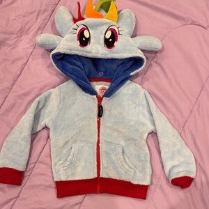 My Little Pony Light Blue Hoodie with Rainbow Horn